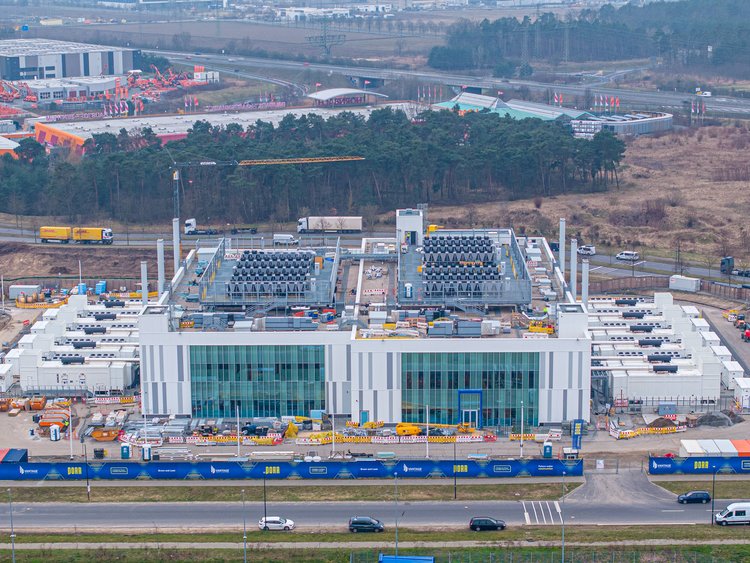 BER12 Data Center Large modern building seen from the front side